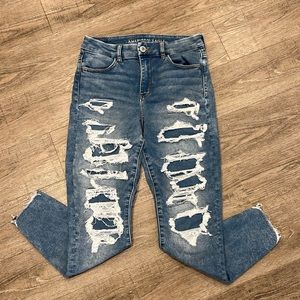 American Eagle Curvy Hi-Rise Patched Jegging Size 6S